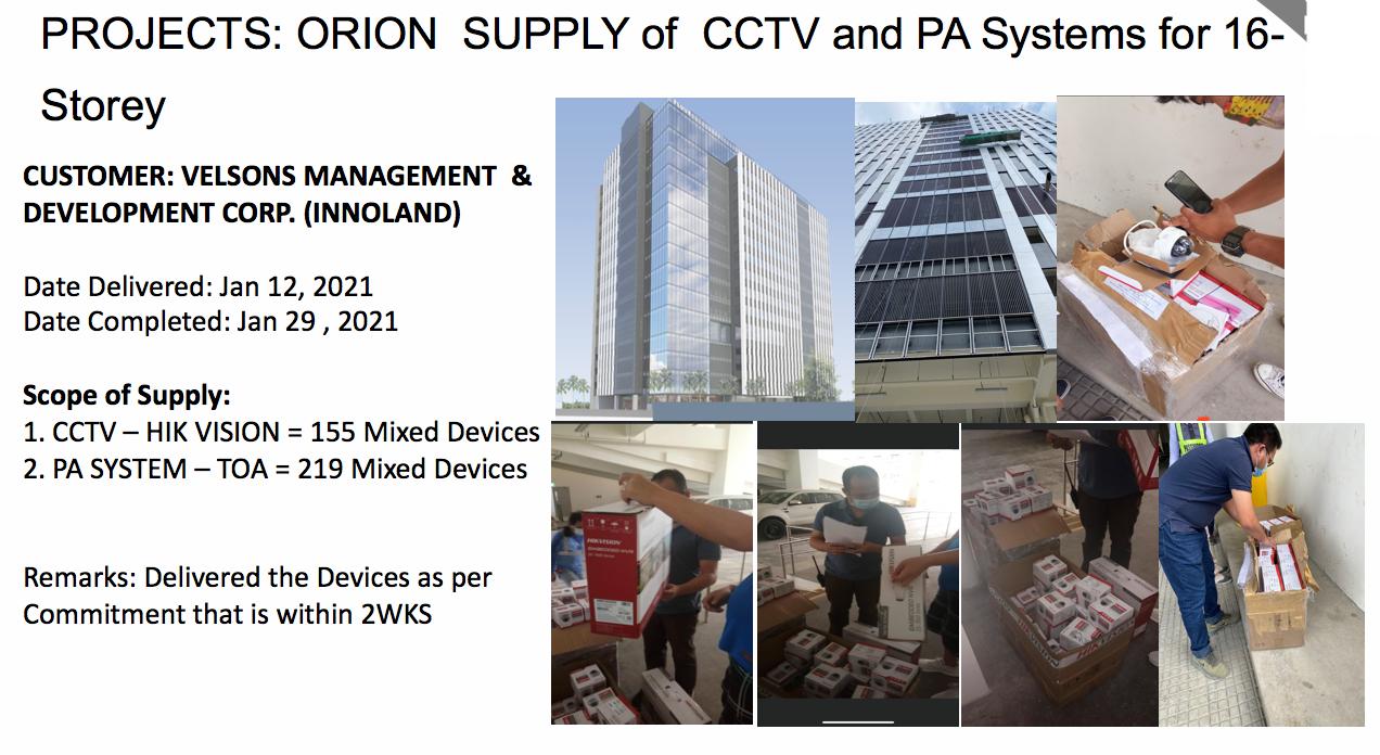 Orion Supply of CCTV ad PA Systems for 16-Storey
