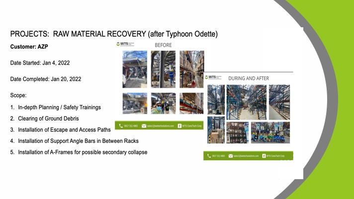 Raw Material Recovery (after Typhoon Odette)