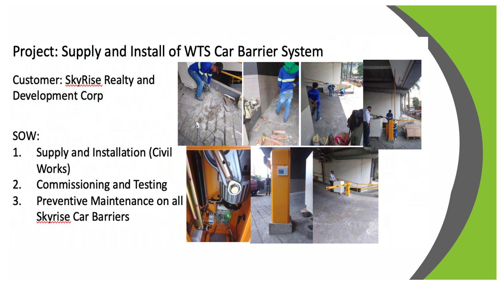 Supply and Install of WTS Car Barrier System